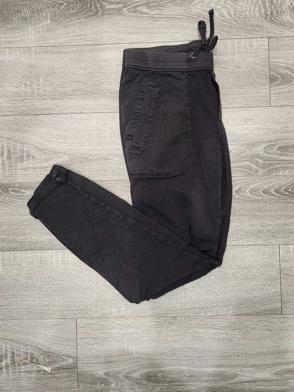 James Perse Black Washed Black Skinny Jogger Pants